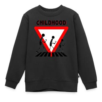 Kindheit Handy Verkehr Jugend - Kinder Premium Organic Sweatshirt - Schwarz - Vorne - AI Model Kid Female (0cm)