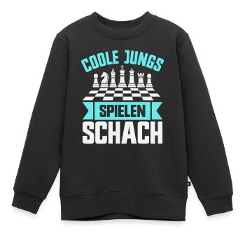 Schach Jungs Schachspieler Jungen - Kinder Premium Organic Sweatshirt - Schwarz - Vorne - AI Model Kid Female (0cm)