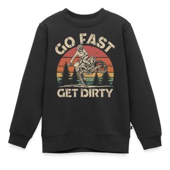 Roulez vite, salissez - Motocross Saying - Sweat Premium enfant bio - noir - Devant - AI Model Kid Female (0cm)