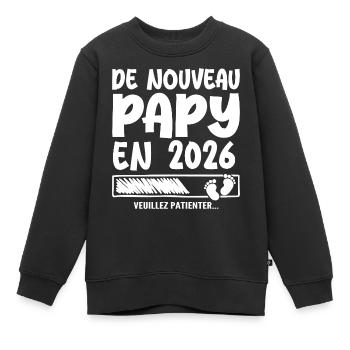 2026 wieder Opa - Kinder Premium Organic Sweatshirt - Schwarz - Vorne - AI Model Kid Female (0cm)