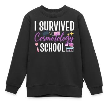 I Survived Cosmetology School - Kinder Premium Organic Sweatshirt - Schwarz - Vorne - AI Model Kid Female (0cm)
