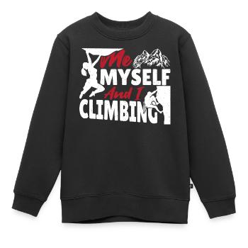 Escalade de bloc Escalade de rocher Escalade - Sweat Premium enfant bio - noir - Devant - AI Model Kid Female (0cm)