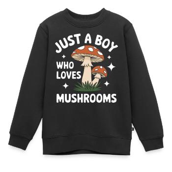 Pilz Pilze Funghi Champignon - Kinder Premium Organic Sweatshirt - Schwarz - Vorne - AI Model Kid Female (0cm)