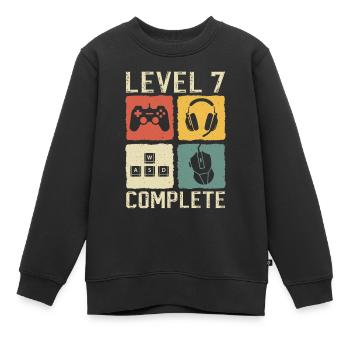 7. Geburtstag Level 7 Complete Gamer 7 Jahre - Kinder Premium Organic Sweatshirt - Schwarz - Vorne - AI Model Kid Female (0cm)