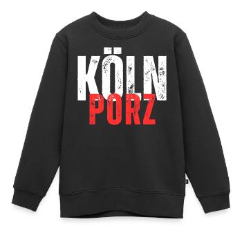 Porz blanc rouge - Sweat Premium enfant bio - noir - Devant - AI Model Kid Female (0cm)