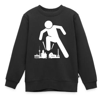 Berlin, c’est une silhouette d’horizon affreuse - Sweat Premium enfant bio - noir - Devant - AI Model Kid Female (0cm)