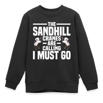 Kanadischer Kranich - Kinder Premium Organic Sweatshirt - Schwarz - Vorne - AI Model Kid Female (0cm)
