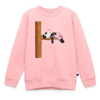 Panda fatigué - Sweat Premium enfant bio - rose - Devant - AI Model Kid Female (0cm)