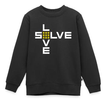 3x3 Liebe lösen. Cubing-Cube-Cuber-Speedcubing - Kinder Premium Organic Sweatshirt - Schwarz - Vorne - AI Model Kid Female (0cm)