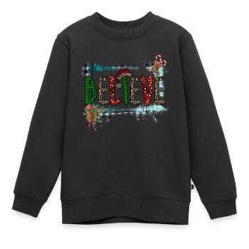 Glauben - Kinder Premium Organic Sweatshirt - Schwarz - Vorne - AI Model Kid Female (0cm)
