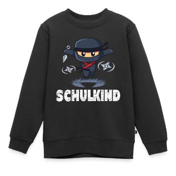 Einschulung Erstklässler Schulkind Ninja - Kinder Premium Organic Sweatshirt - Schwarz - Vorne - AI Model Kid Female (0cm)