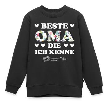Oma Großmutter Großeltern Geschenk - Kinder Premium Organic Sweatshirt - Schwarz - Vorne - AI Model Kid Female (0cm)