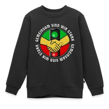 Gemeinsam sind wir Stark - Kinder Premium Organic Sweatshirt - Schwarz - Vorne - AI Model Kid Female (0cm)