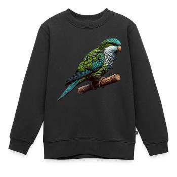 Quäker Papagei Mönch Sittich - Kinder Premium Organic Sweatshirt - Schwarz - Vorne - AI Model Kid Female (0cm)