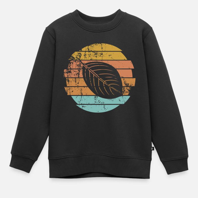Feuille - Sweat Premium enfant bio - noir