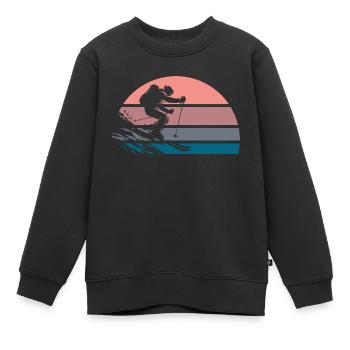 Jour de poudré - Sweat Premium enfant bio - noir - Devant - AI Model Kid Female (0cm)