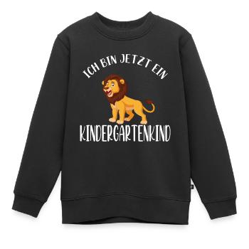 Ich bin jetzt ein Kindergartenkind Löwe - Kinder Premium Organic Sweatshirt - Schwarz - Vorne - AI Model Kid Female (0cm)