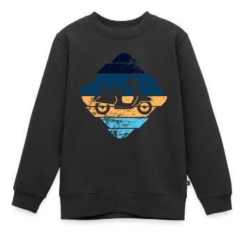Mobylette - Sweat Premium enfant bio - noir - Devant - AI Model Kid Female (0cm)