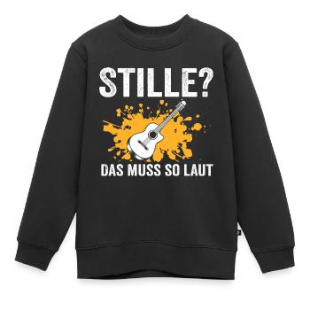 Gitarre Musik Akustische Gitarre Geschenk - Kinder Premium Organic Sweatshirt - Schwarz - Vorne - AI Model Kid Female (0cm)