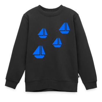 SEGELBOOTE - Kinder Premium Organic Sweatshirt - Schwarz - Vorne - AI Model Kid Female (0cm)