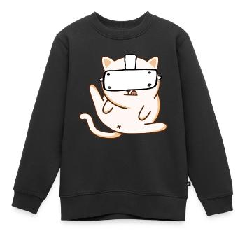 VR Katze - Virtuelle Realität - Kinder Premium Organic Sweatshirt - Schwarz - Vorne - AI Model Kid Female (0cm)