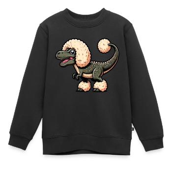 Caniche T-Rex Fusion Cartoon - Sweat Premium enfant bio - noir - Devant - AI Model Kid Female (0cm)