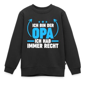 Opa Großvater Großväter Geschenk - Kinder Premium Organic Sweatshirt - Schwarz - Vorne - AI Model Kid Female (0cm)