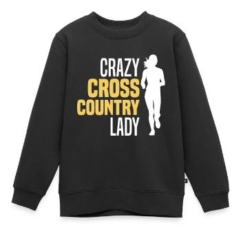 Crosslauf | Cross Country Läufer Berglauf Geschenk - Kinder Premium Organic Sweatshirt - Schwarz - Vorne - AI Model Kid Female (0cm)