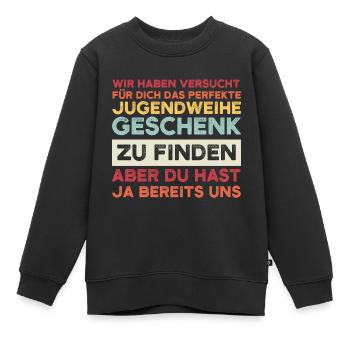 Jugendweihe Jugend Erwachsen Werden Geschenk - Kinder Premium Organic Sweatshirt - Schwarz - Vorne - AI Model Kid Female (0cm)