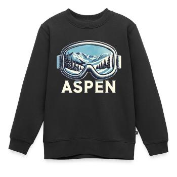 Aspen Sports d’hiver Ski Planche à neige Lunettes de ski - Sweat Premium enfant bio - noir - Devant - AI Model Kid Female (0cm)