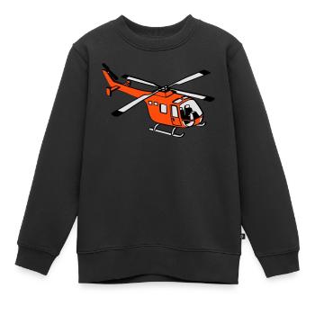 Hélicoptère - Sweat Premium enfant bio - noir - Devant - AI Model Kid Female (0cm)