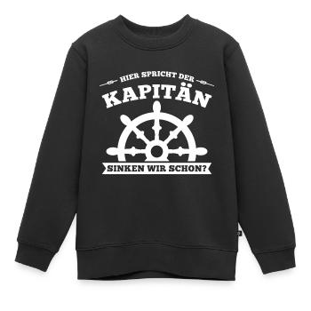 Boot Kapitän booten Geschenk - Kinder Premium Organic Sweatshirt - Schwarz - Vorne - AI Model Kid Female (0cm)