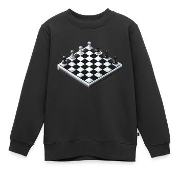 Schachbrett Schach - Kinder Premium Organic Sweatshirt - Schwarz - Vorne - AI Model Kid Female (0cm)