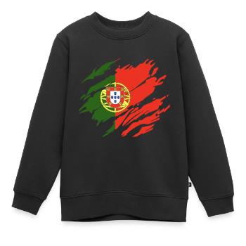 Portugal - Kinder Premium Organic Sweatshirt - Schwarz - Vorne - AI Model Kid Female (0cm)