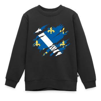 Bosnien Bosna Flagge - Kinder Premium Organic Sweatshirt - Schwarz - Vorne - AI Model Kid Female (0cm)