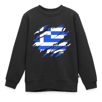 Grèce - Sweat Premium enfant bio - noir - Devant - AI Model Kid Female (0cm)