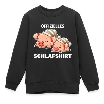 Schlafshirt Schwein Schlafanzug Geschenk - Kinder Premium Organic Sweatshirt - Schwarz - Vorne - AI Model Kid Female (0cm)