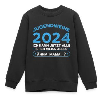 Jugendweihe 2024 Jugend Erwachsen Werden Geschenk - Kinder Premium Organic Sweatshirt - Schwarz - Vorne - AI Model Kid Female (0cm)