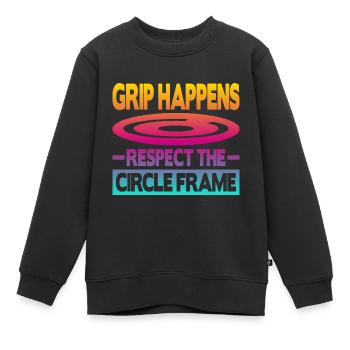 Grip Happens Respect The Circle Frame - Kinder Premium Organic Sweatshirt - Schwarz - Vorne - AI Model Kid Female (0cm)