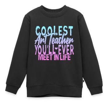 Le professeur d’art le plus cool - Sweat Premium enfant bio - noir - Devant - AI Model Kid Female (0cm)