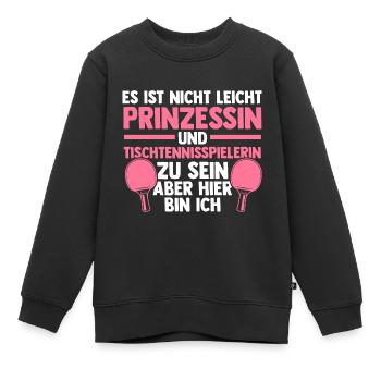 Tischtennis Sport Tischtennistrainer Geschenk - Kinder Premium Organic Sweatshirt - Schwarz - Vorne - AI Model Kid Female (0cm)