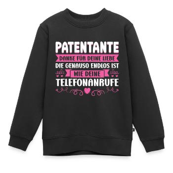 Patentante Taufe Taufpatin Geschenk - Kinder Premium Organic Sweatshirt - Schwarz - Vorne - AI Model Kid Female (0cm)
