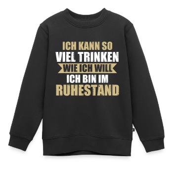 Rentner Ruhestand Pension Geschenk - Kinder Premium Organic Sweatshirt - Schwarz - Vorne - AI Model Kid Female (0cm)