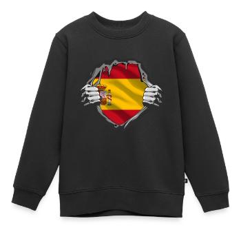 Proud spanish roots - Kinder Premium Organic Sweatshirt - Schwarz - Vorne - AI Model Kid Female (0cm)