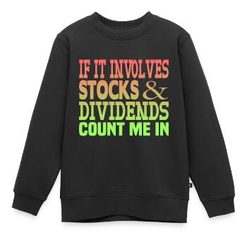 Dividende sur les actions - Sweat Premium enfant bio - noir - Devant - AI Model Kid Female (0cm)