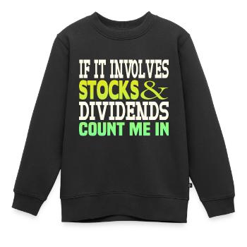 Dividende sur les actions - Sweat Premium enfant bio - noir - Devant - AI Model Kid Female (0cm)