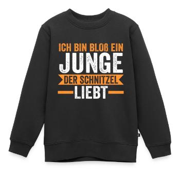 Schnitzel Junge Schnitzel Junge Geschenk - Kinder Premium Organic Sweatshirt - Schwarz - Vorne - AI Model Kid Female (0cm)