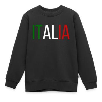Flagge Italiens, italienischer Stolz - Kinder Premium Organic Sweatshirt - Schwarz - Vorne - AI Model Kid Female (0cm)