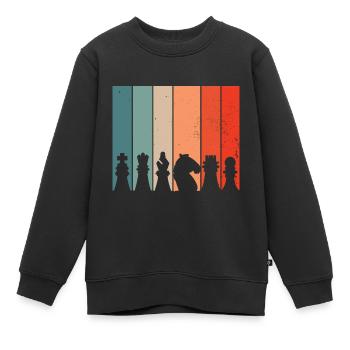 Jeu d’échecs jeu d’échecs cadeau - Sweat Premium enfant bio - noir - Devant - AI Model Kid Female (0cm)