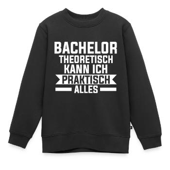 Bachelor Prüfung Bachelor Prüfung Geschenk - Kinder Premium Organic Sweatshirt - Schwarz - Vorne - AI Model Kid Female (0cm)